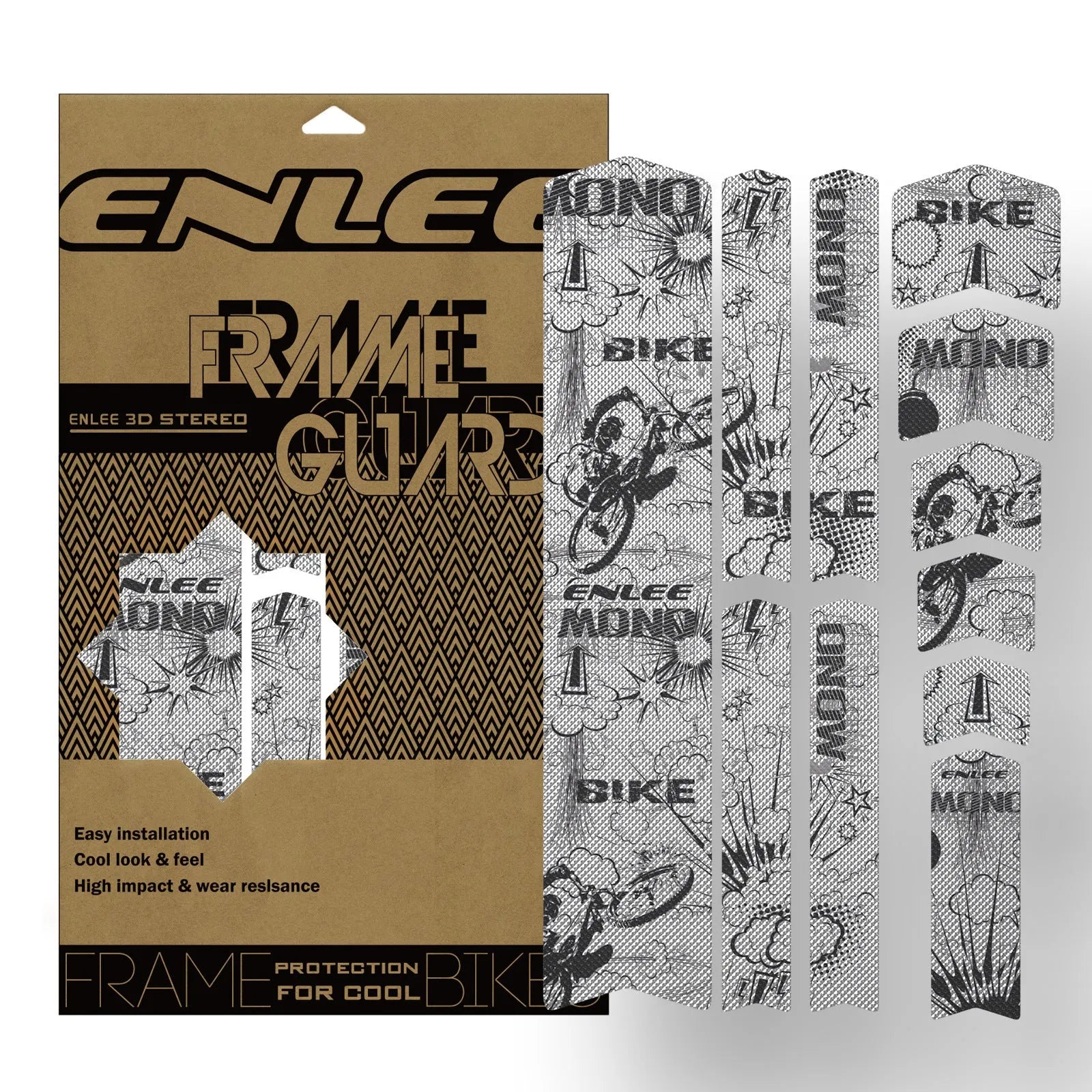 Thickened PVC colour-changing mountain bike protective film in Caterpillar style with self-adhesive backing