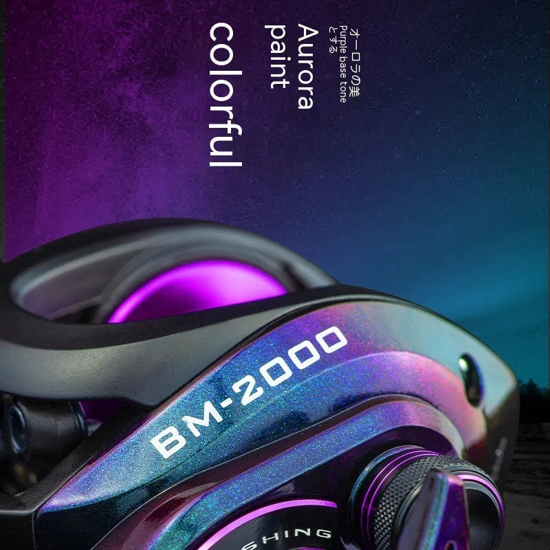 BM2000 fishing reel with water drop design and magnetic brake system