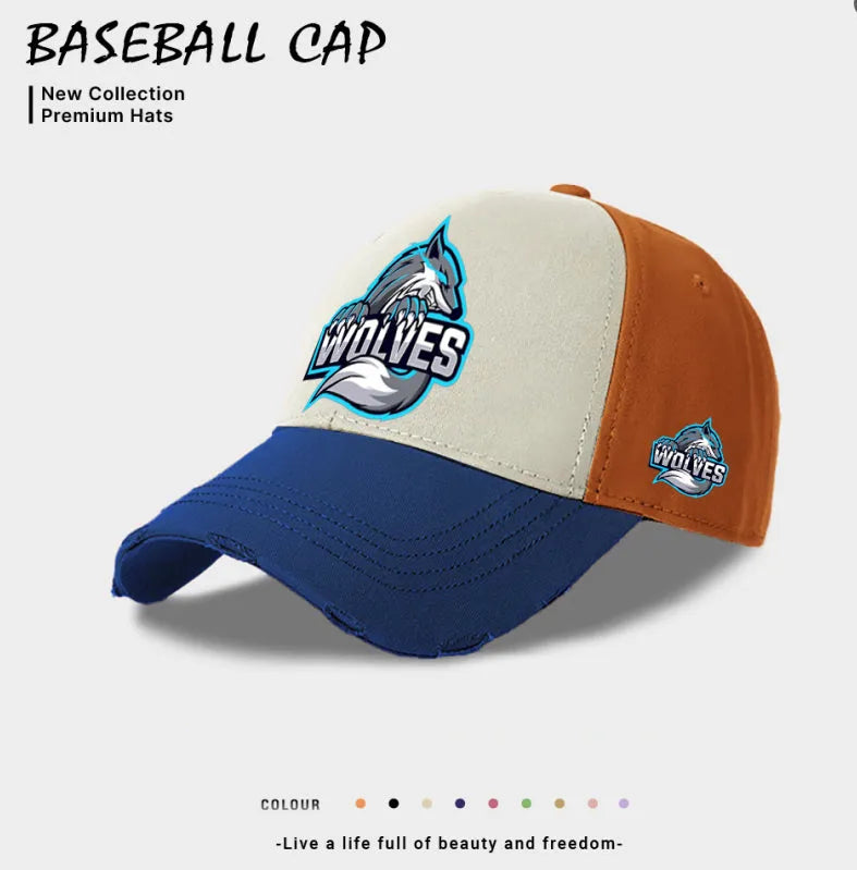 Men's casual baseball cap in European and American style, beige colour, polyester adjustable fit on head