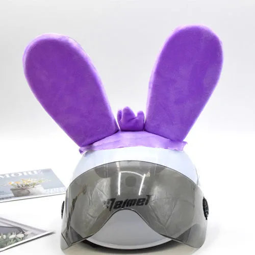 Rabbit-shaped glow ears helmet ornament with Velcro bottom attachment in multiple colour options