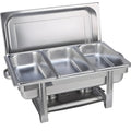 Thickened stainless steel square lidded buffet oven with three compartments for hot food serving