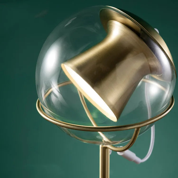 Glass desk lamp with dimmable touch switch and contemporary design for office or home use