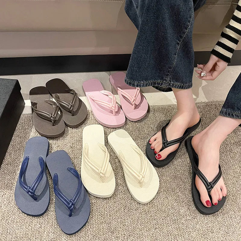 Men's casual PVC flip flops in a toe-covering style on a white background.