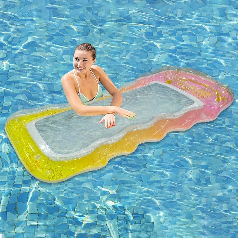 PVC inflatable floating row in gradient colour designs for pool or beach use