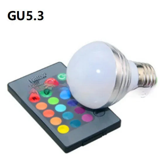 3W RGB LED bulb lamp with seven-color ambience and smart dimming in aluminium body with E27 screw base