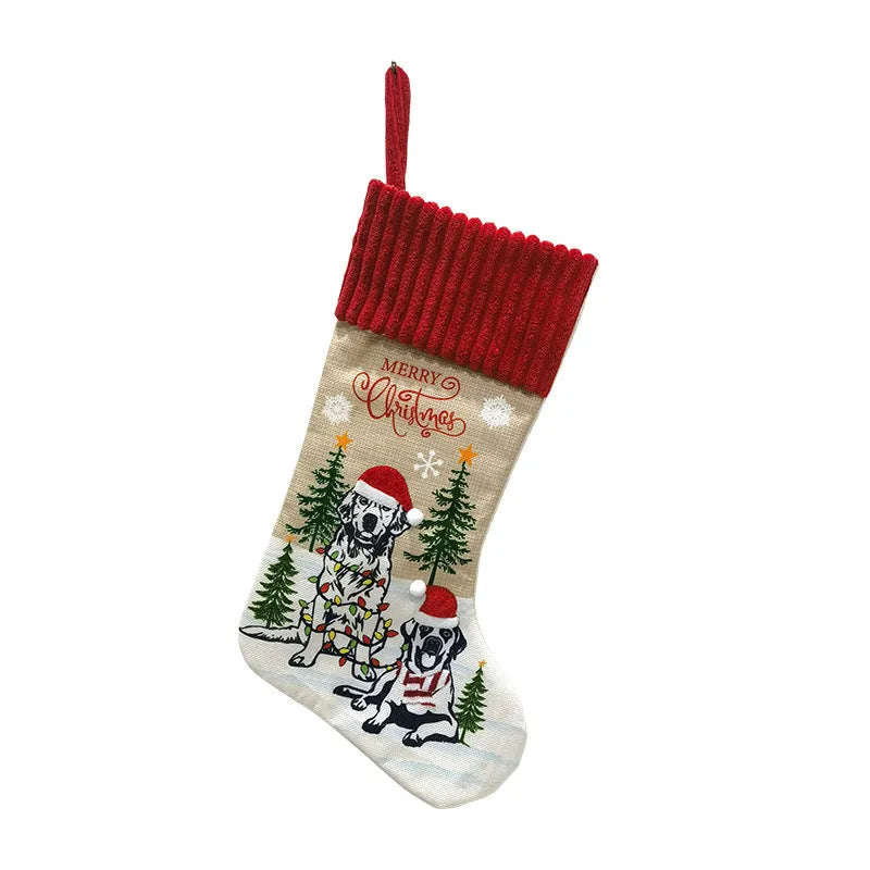 46x28cm cloth Christmas tree pendant gift bag for pet holiday decoration