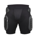 Black cycling hip protection pants with integrated hip pads shown in adult sizes