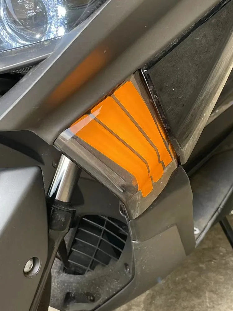 Two yellow LED cornering lamp bulbs for Tianying TS150 motorcycle retrofit.