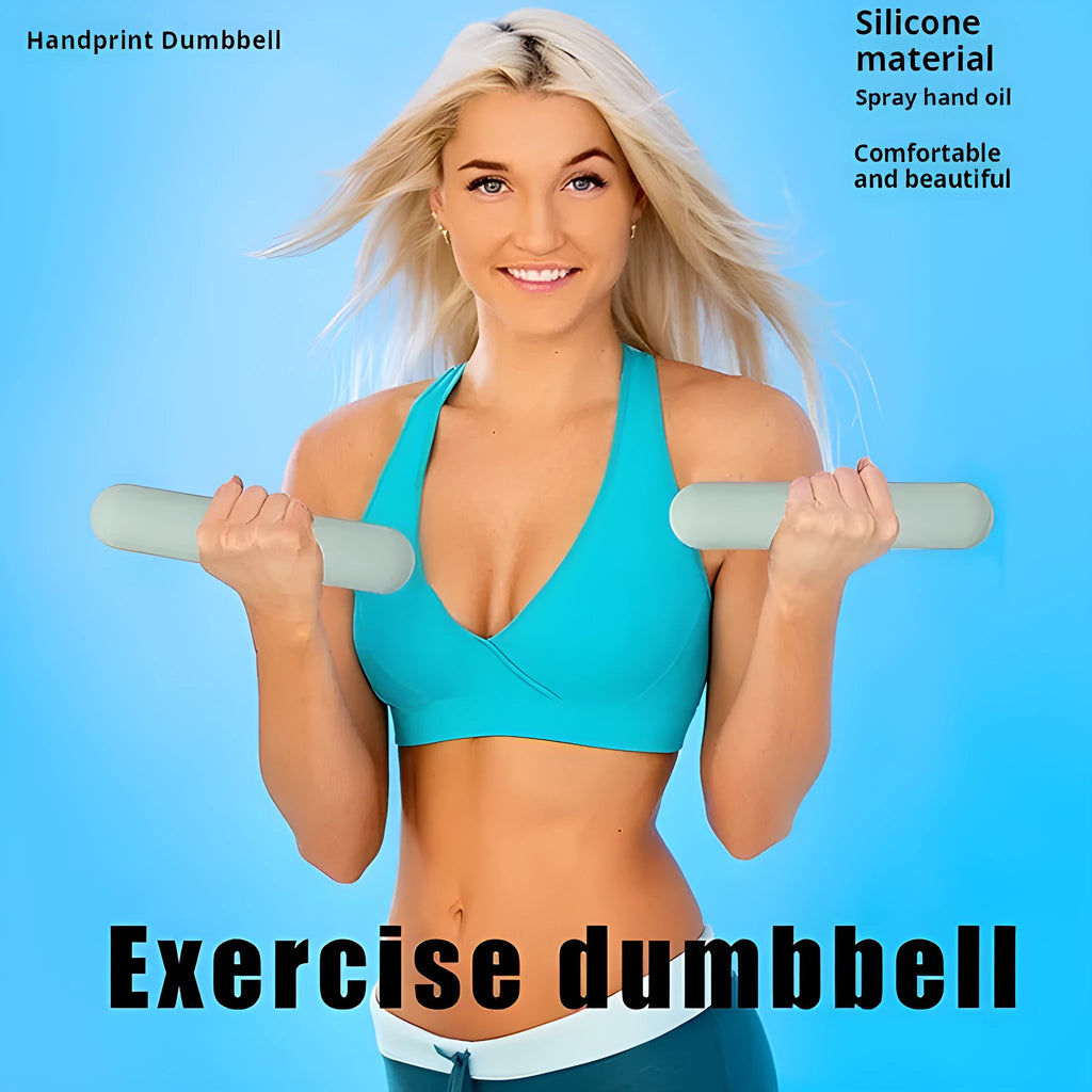 Silicone edging non-slip hand-drawn yoga dumbbell stick in various colours and weights.