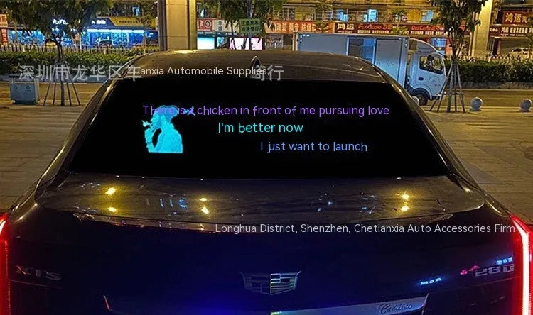 Car interior rhythm light with voice control and 90 by 25 cm electroluminescent panel