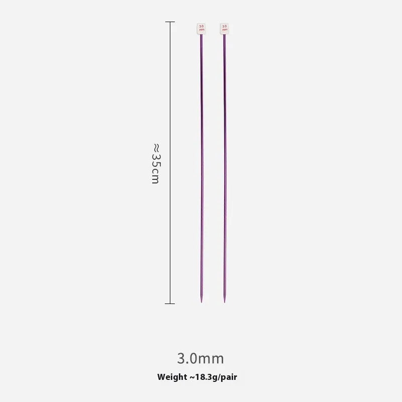 Complete set of lengthened crochet hooks in 14 sizes from 2.0mm to 10.0mm, each with a protective end cap.