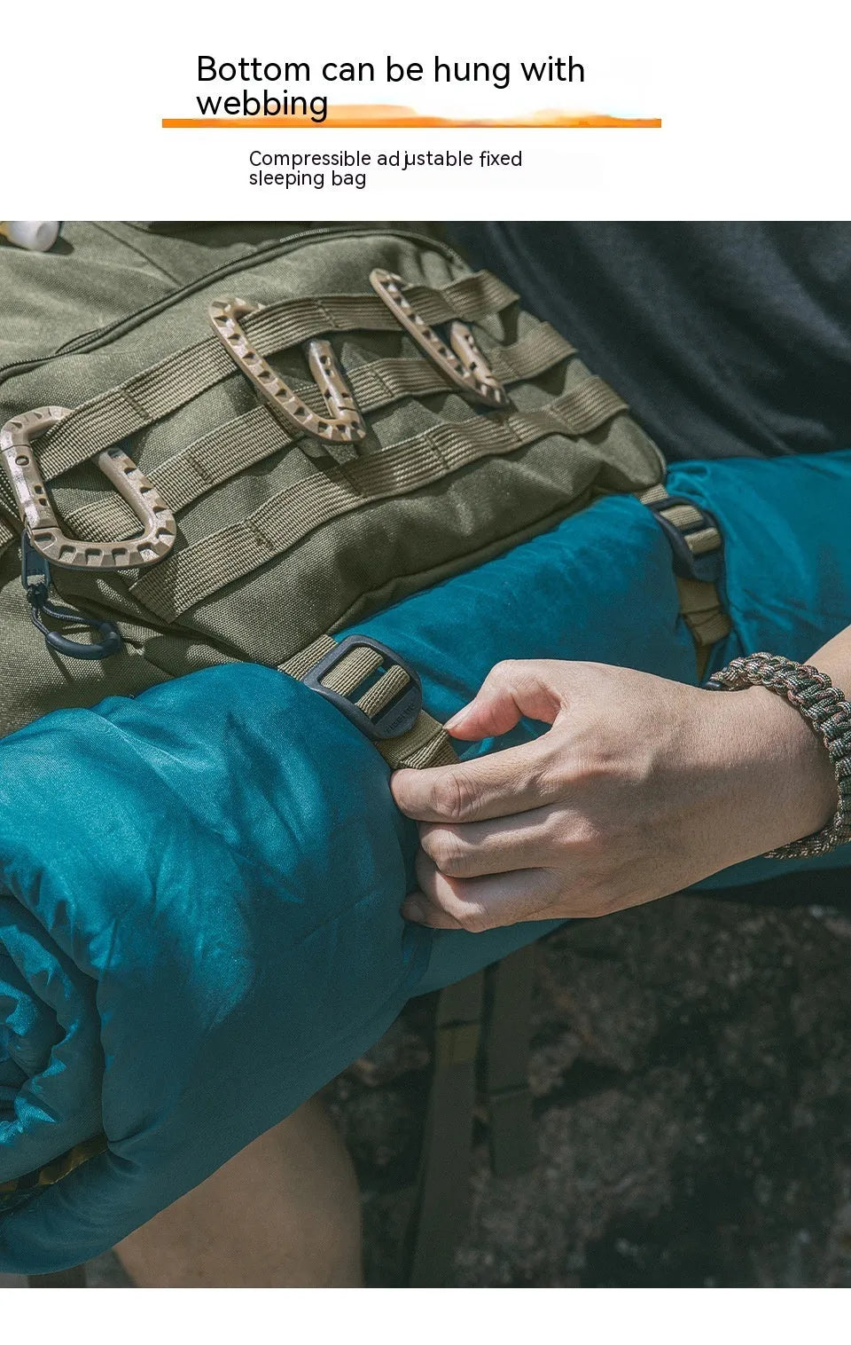 Army green tactical backpack with 17-inch height shown outdoors, highlighting its wear-resistant nylon construction.