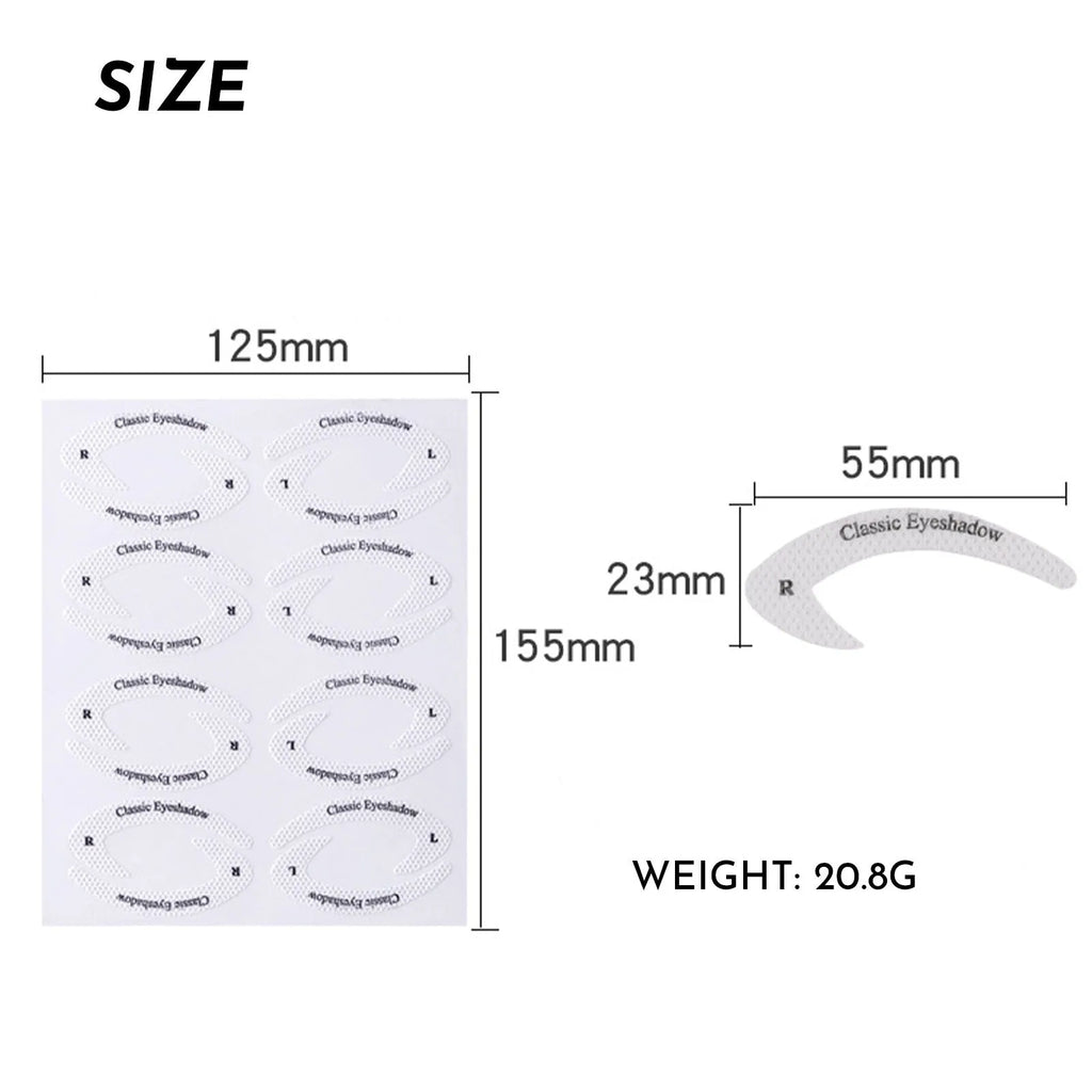 Set of four reusable flexible eyeliner sticker templates for creating winged eyeliner and eyeshadow looks.