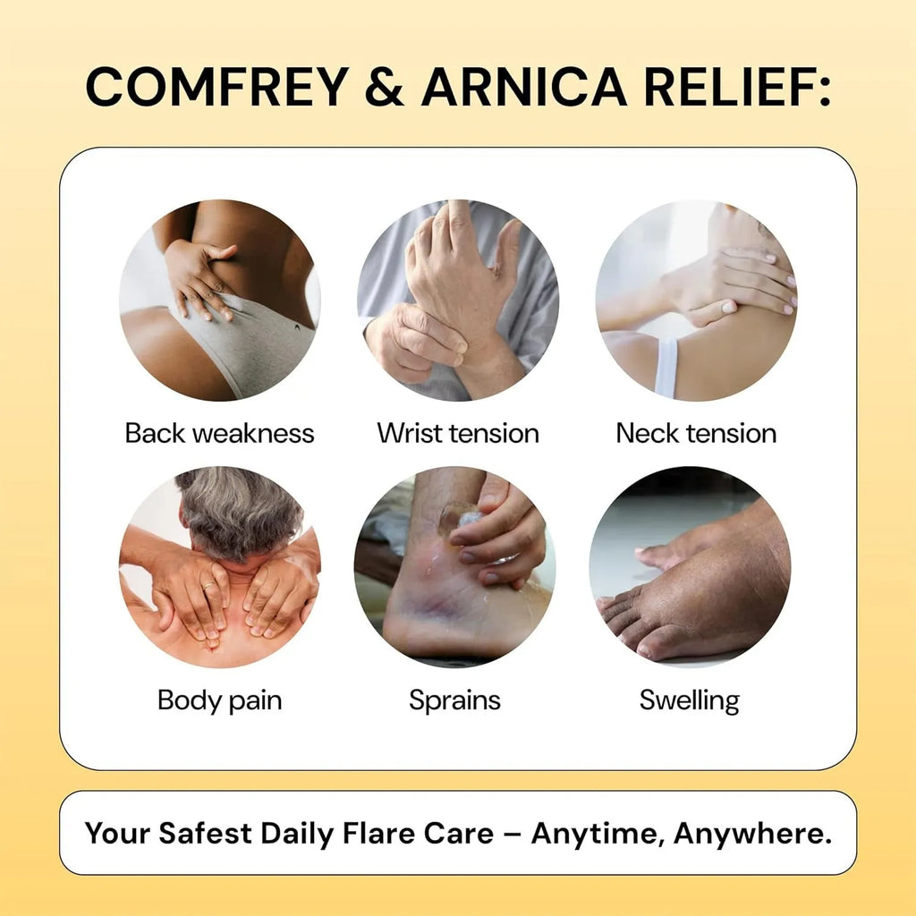 A plain white 120g tub of non-greasy pain relief cream for muscles and joints.
