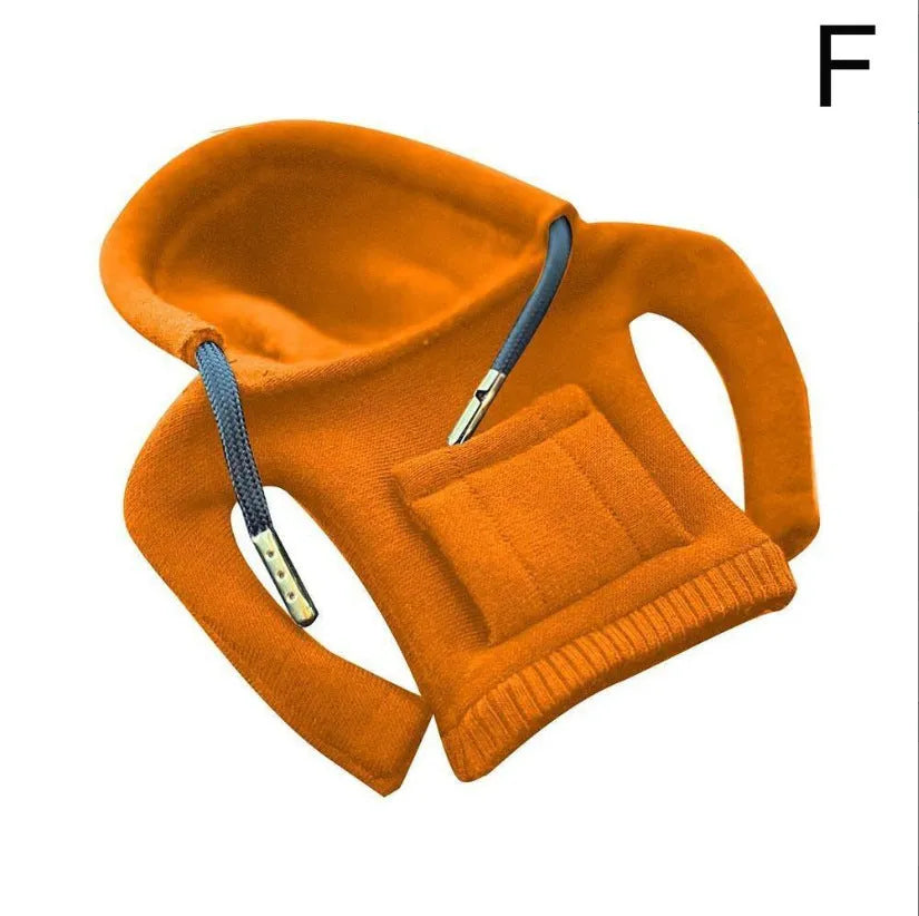 Cloth gear shift knob hoodie cover in assorted colours showing 13x8cm size for manual and automatic cars.
