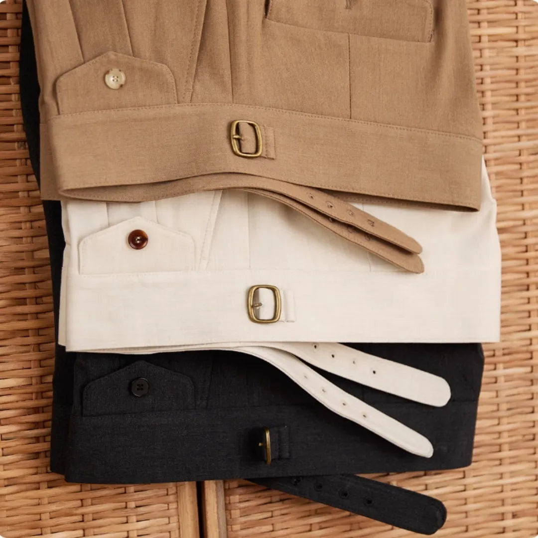 Men's slim fit straight leg business trousers in wrinkle-resistant polyester fabric