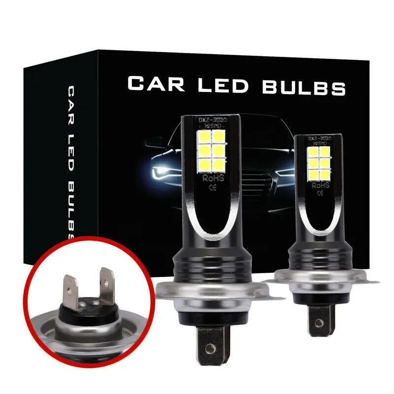 H7 socket 110W LED car fog light with 12 SMD LEDs and white aluminium housing.