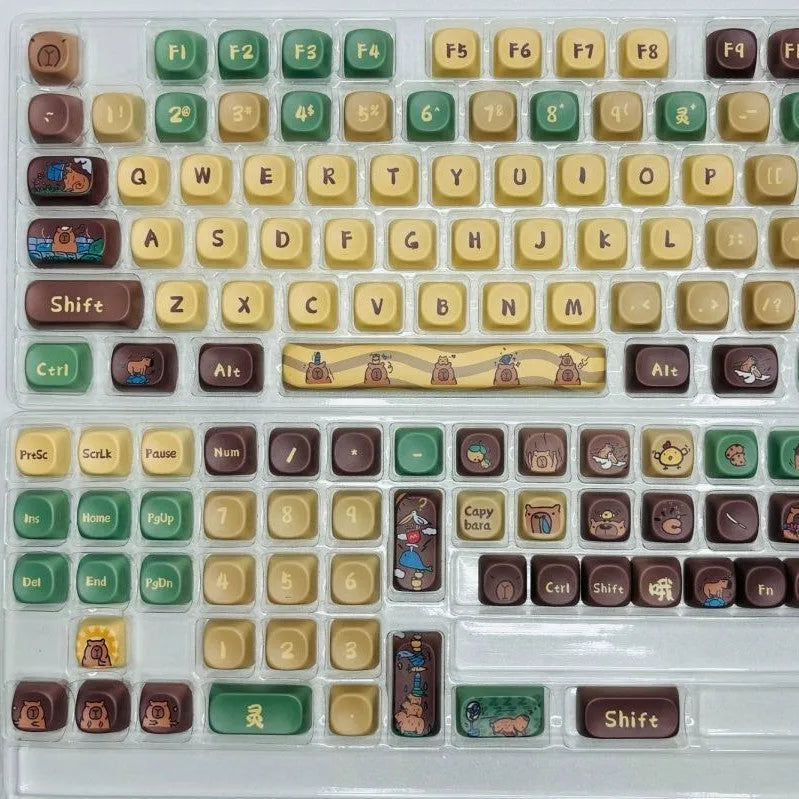 Capabala 130-key ABS mechanical keyboard replacement keycap set with MOA height profile