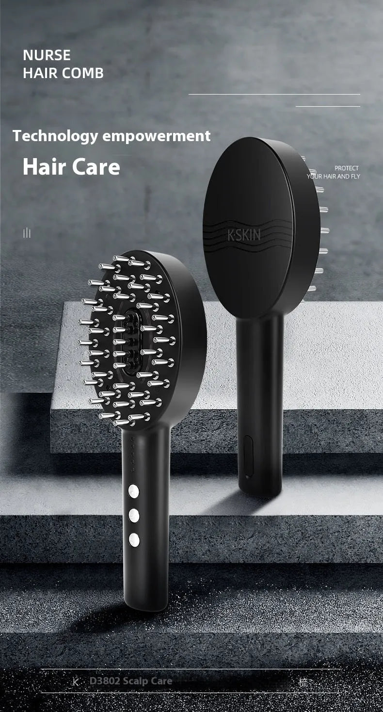 KD3802 Black scalp medicine supplying device with multifunctional vibration massage host unit.