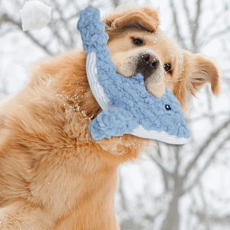 Plush caterpillar fabric squeaky dog toy in animal shapes for small and large dogs