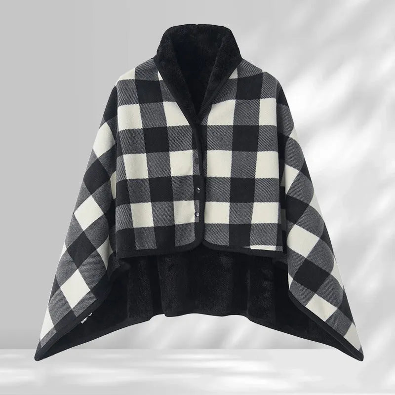 Japanese style polyester shawl blanket in stripe pattern, available in 80x130cm or 100x140cm, for office or winter nap use