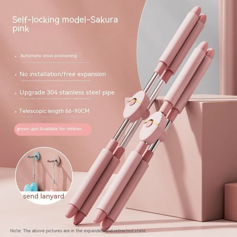 Children's adjustable open back posture stick in blue or pink for yoga fitness