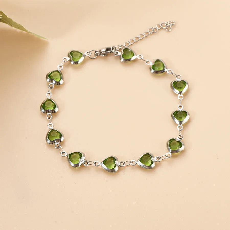 Devil's Eye geometric heart bracelet in stainless steel with multiple colour options