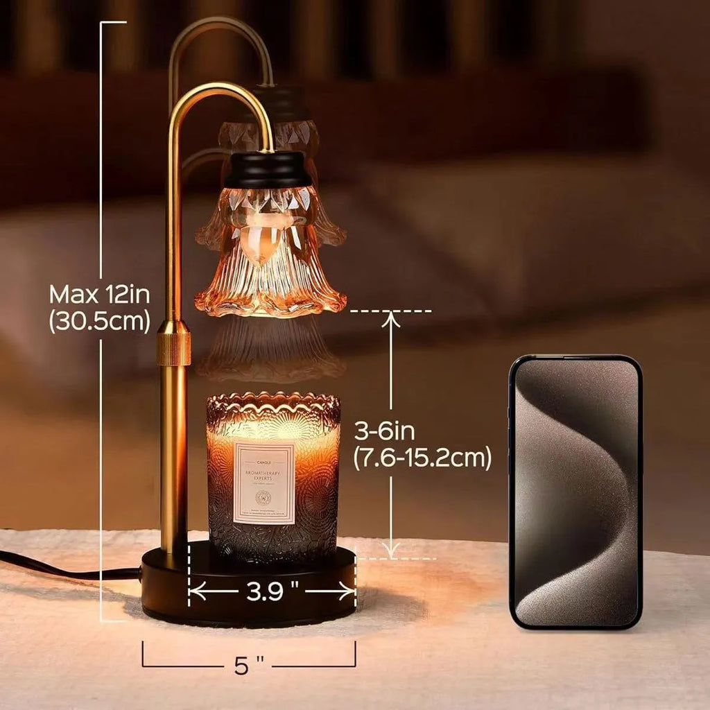 Tall bamboo aromatherapy wax melting lamp for fragrance and light.