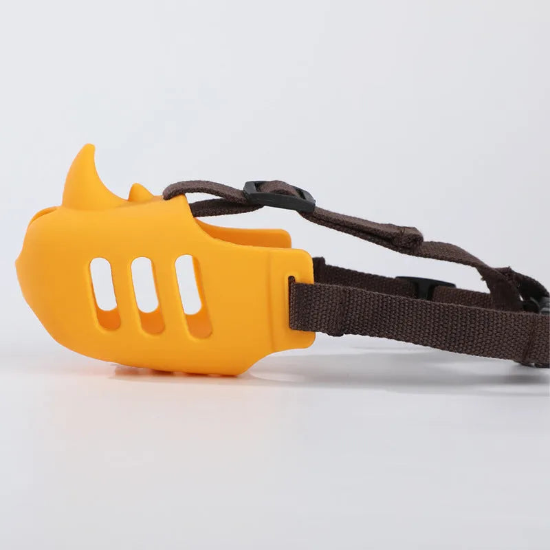 Silicone pet muzzle anti-bite in sky blue for medium and large dogs with breathable air-hole design