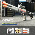 Folding throw shell XM1014 soft bullet toy gun in sand colour with manual launch mechanism, ABS material