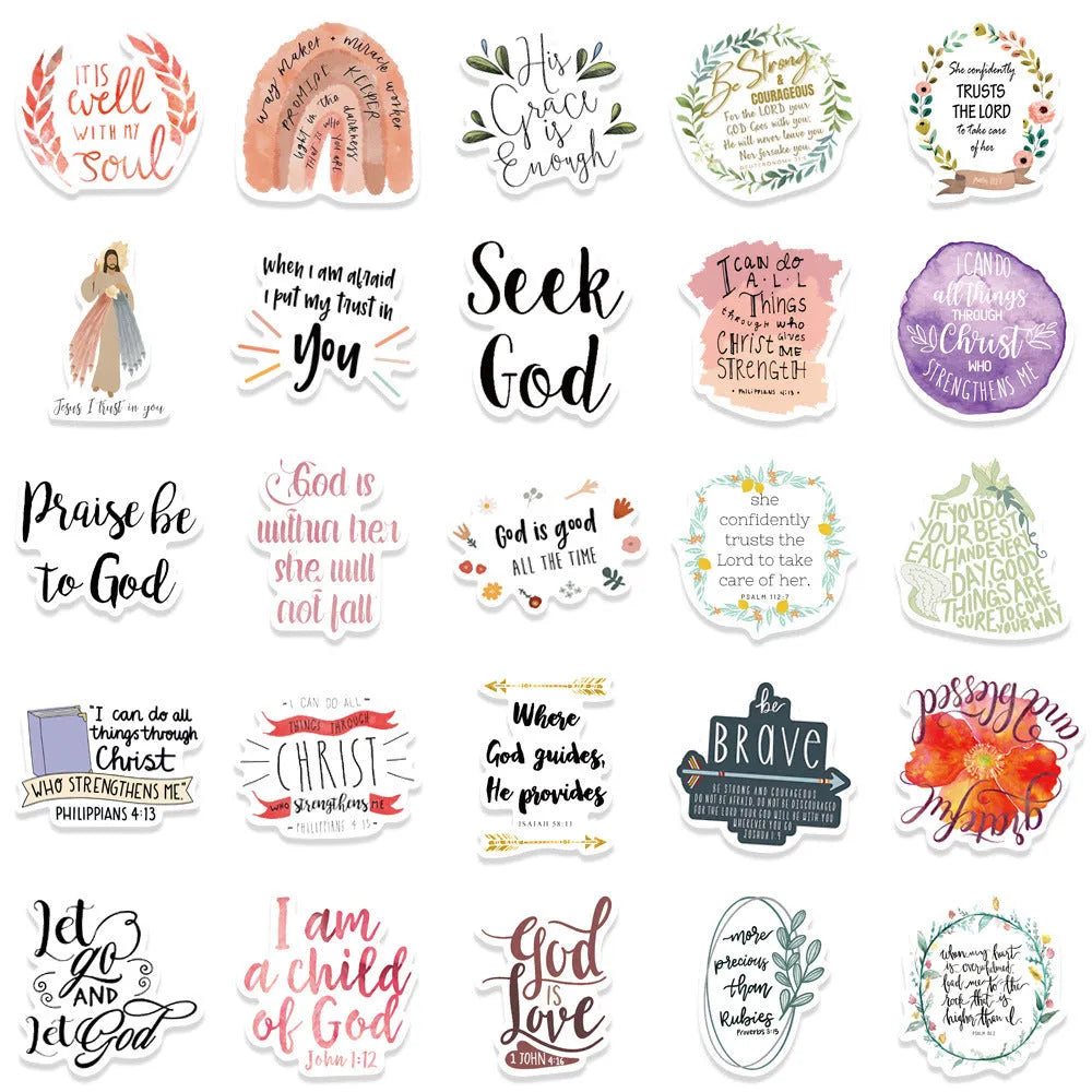 Set of 50 graffiti stickers with assorted random patterns for personalising items
