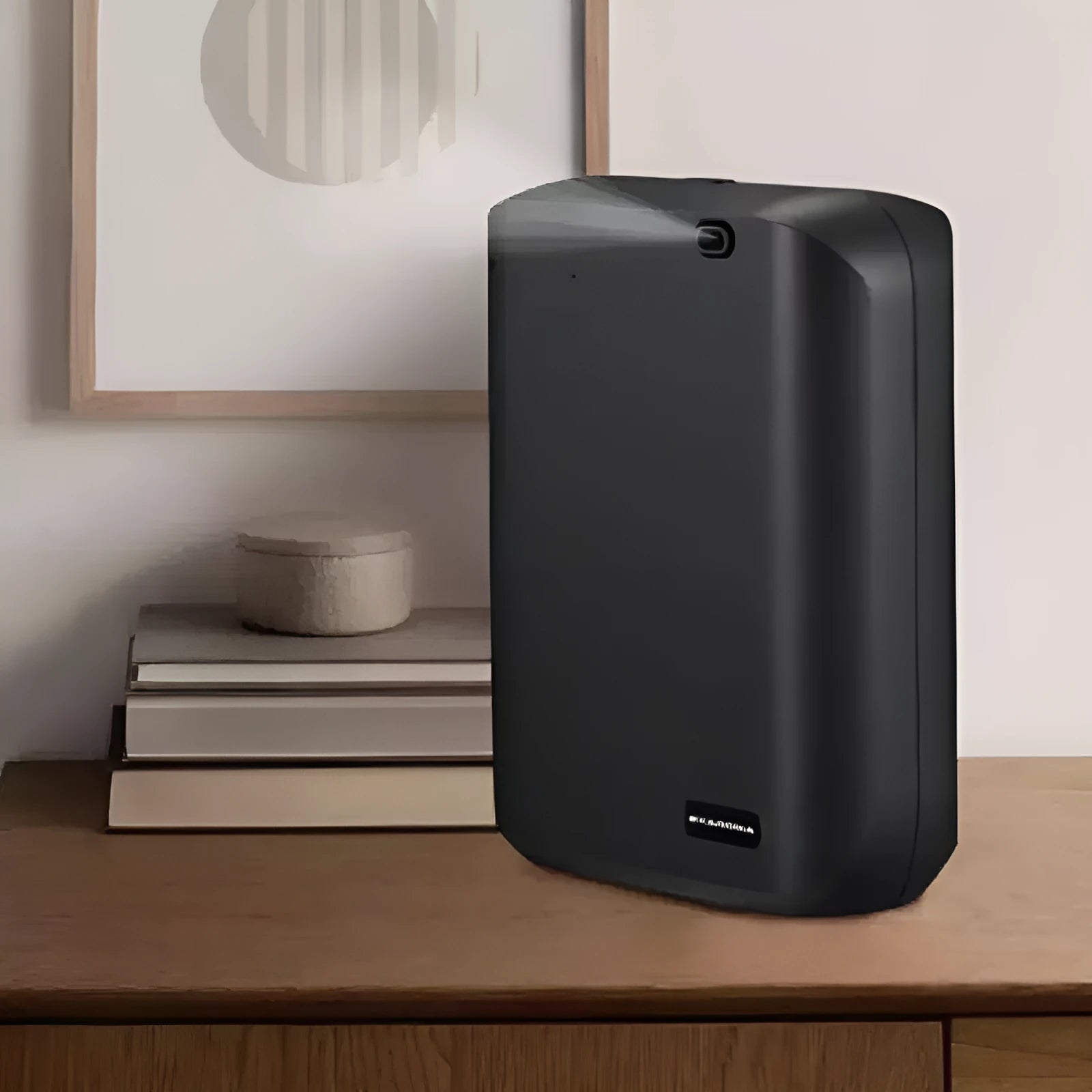 White HVAC wall mount essential oil diffuser with 150ml capacity and smart APP control display