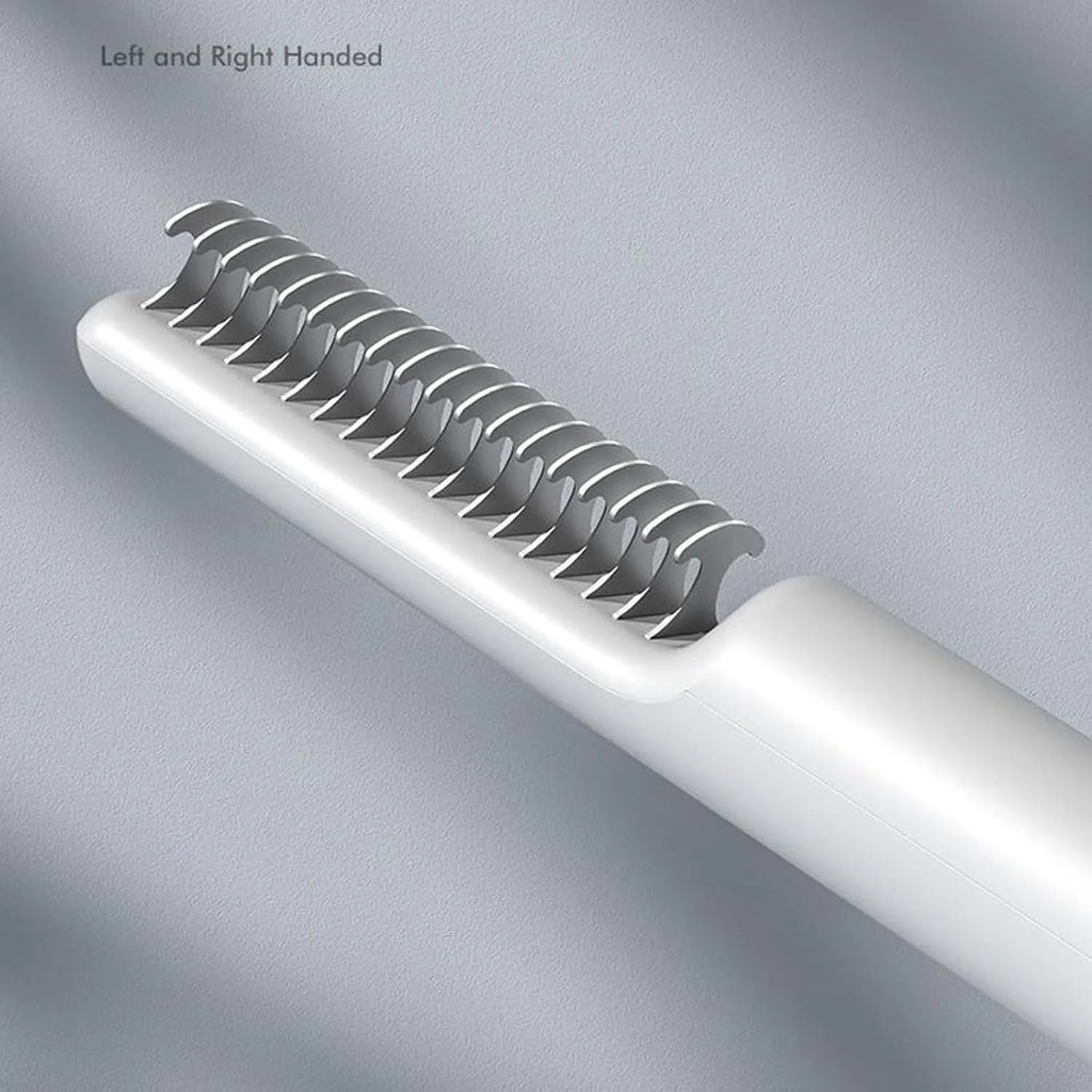 Pink and white stainless steel dematting comb grooming brush for dogs with comfortable handle