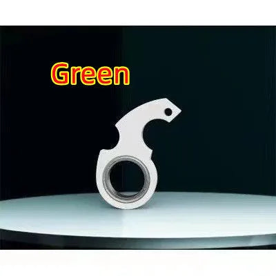 Metal texture rotating keychain in American style, 5x3.8mm, black colour with key ring