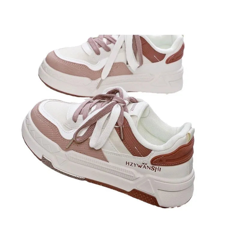Children's board shoes with thick rubber soles and cross shoulder straps on synthetic leather upper