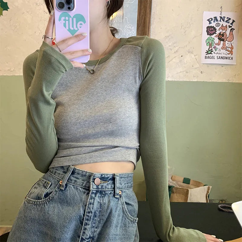 Women's slim fit viscose top with Princess sleeves in dark blue