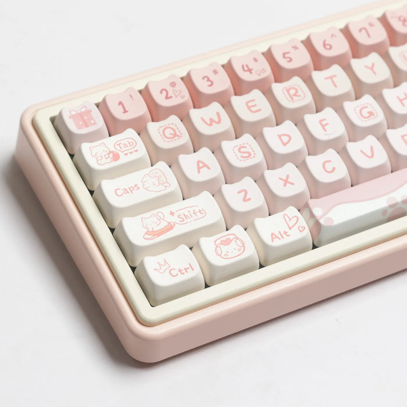 Full set of PBT sublimation keycaps for mechanical keyboard replacement with over 98 individual keys
