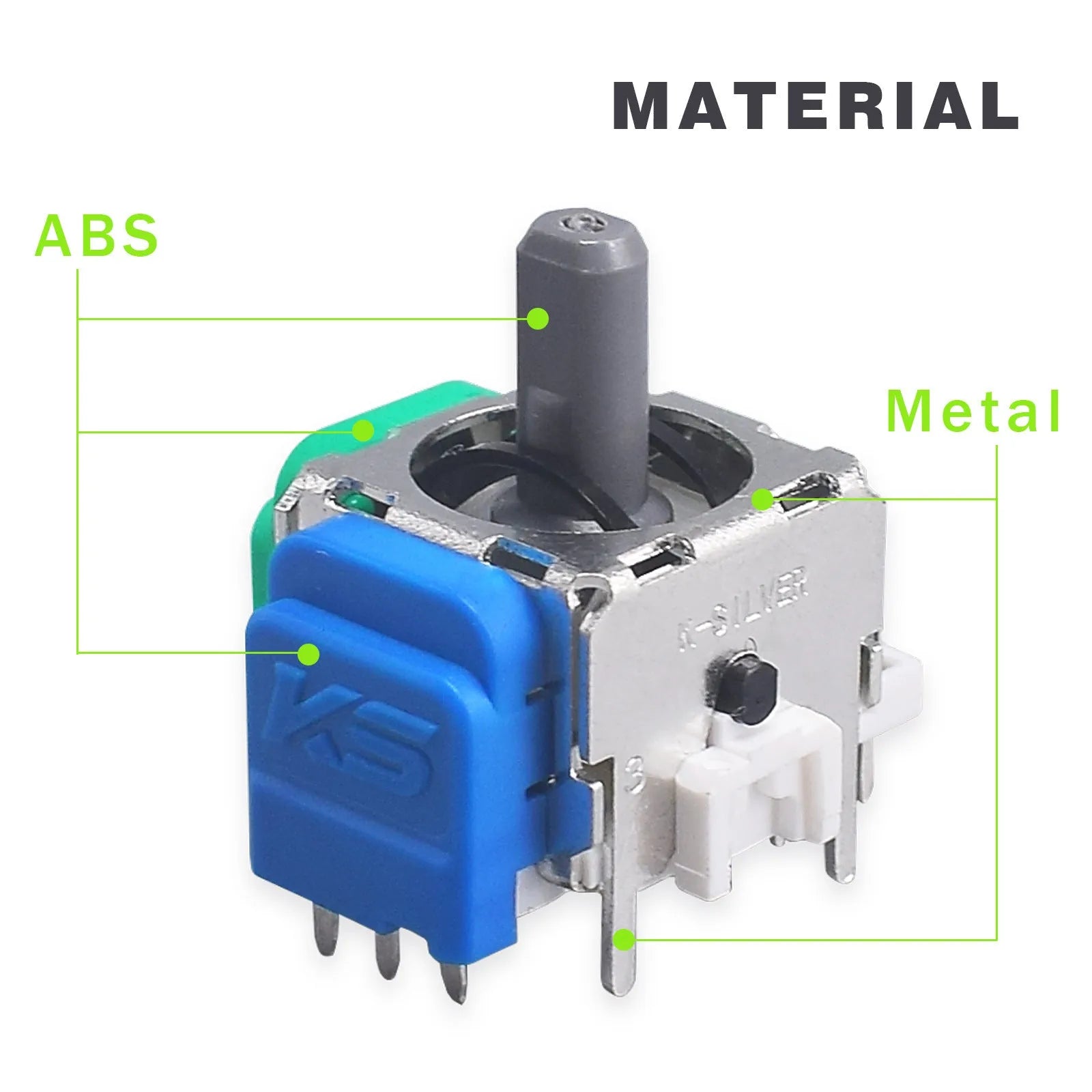 Hall effect magnetic joystick replacement component for PS5, PS4, Switch and XBOX controllers