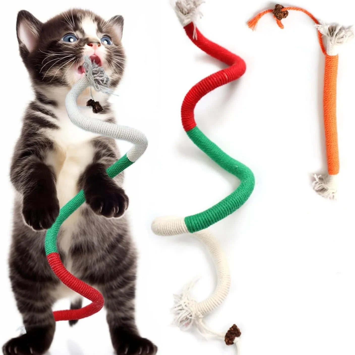 70cm cotton bite-resistant cat teasing rope toy in three colour options