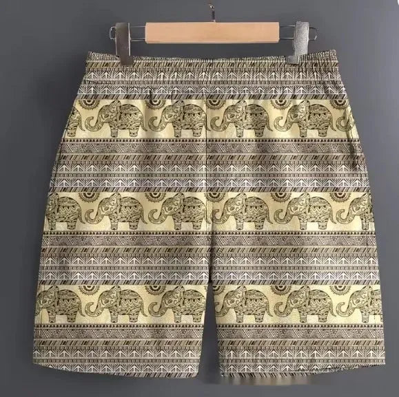 Men's casual polyester shorts for outdoor sports and leisure available in multiple patterns and sizes