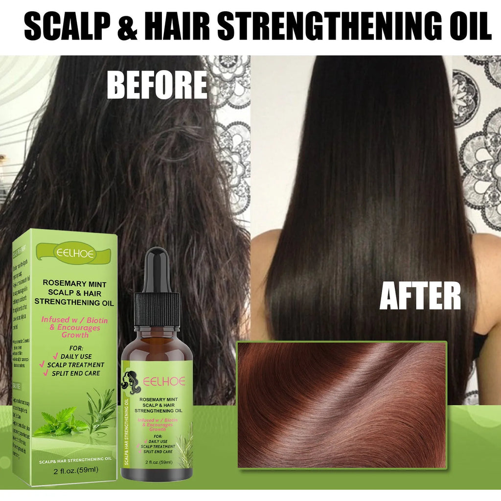 Rosemary mint hair growth fluid bottle, 59ml with natural plant extracts for scalp massage