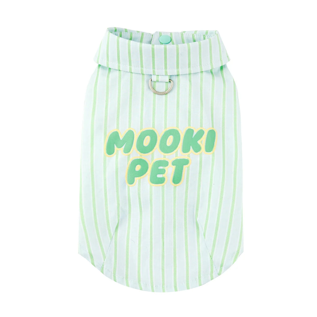Green thin cotton pet shirt for Teddy Schnauzer, casual dog clothing, multiple sizes available