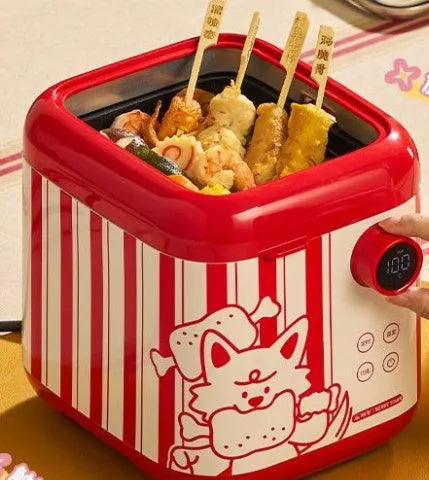 Multifunctional mini smart electric cooker with ceramic inner pot and LCD display