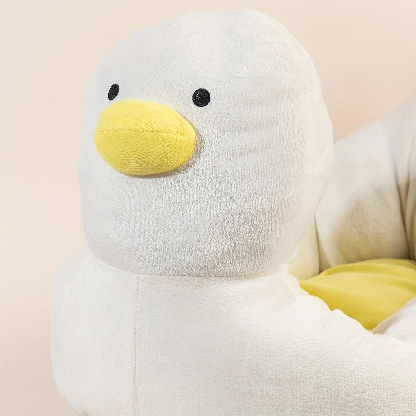 Duck-shaped fluffy pet bed sofa for small dogs and cats in blue colour