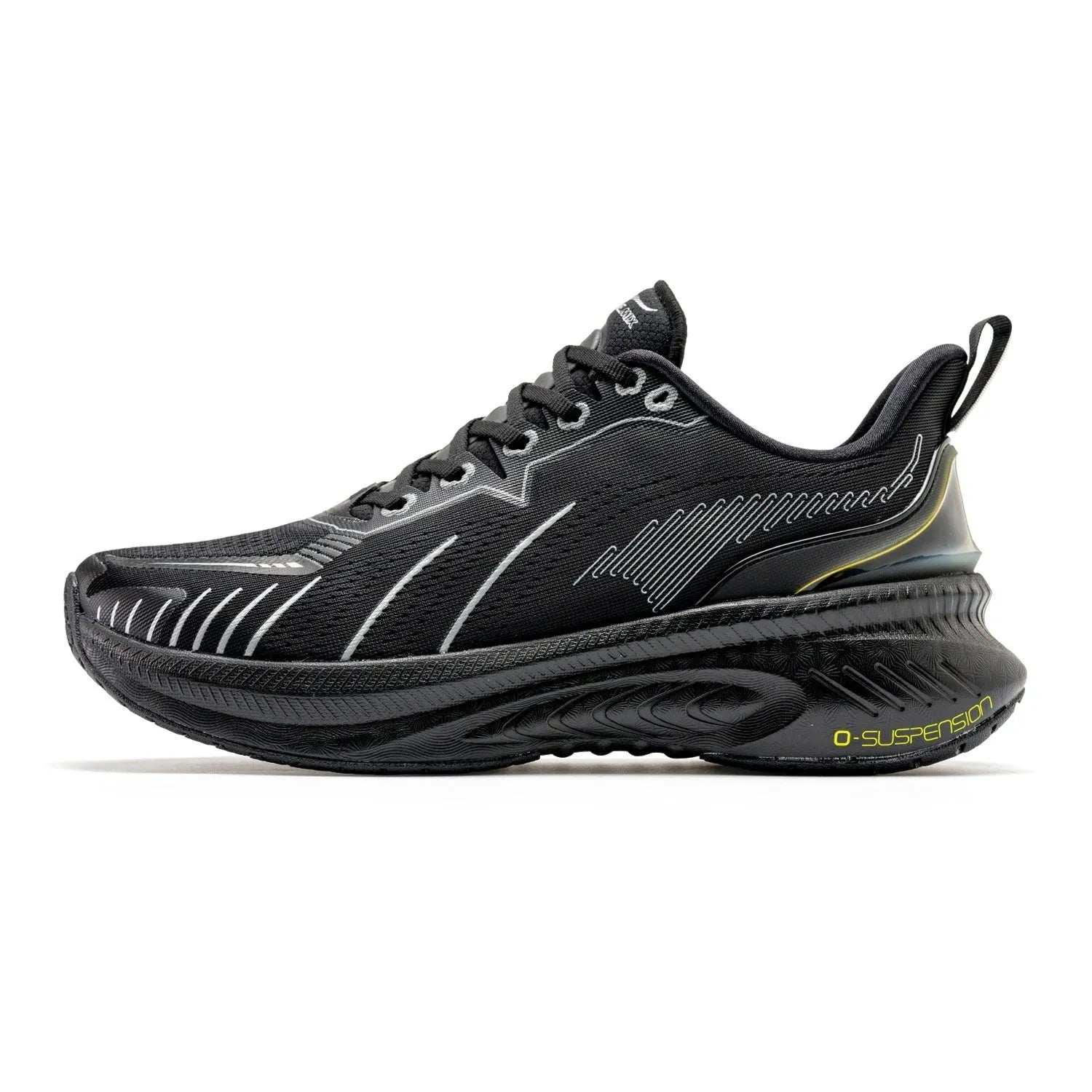 Low-top running sneakers with shock absorption, in a selection of colours on a rubber sole.
