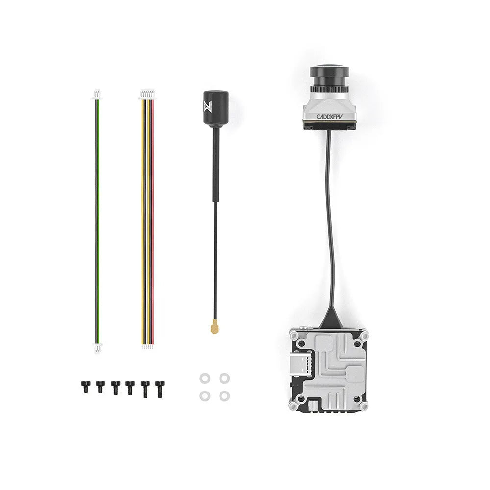 Caddx ADAPTS DJI FPV digital transmission kit with silver Polar Vista unit and mounting hardware
