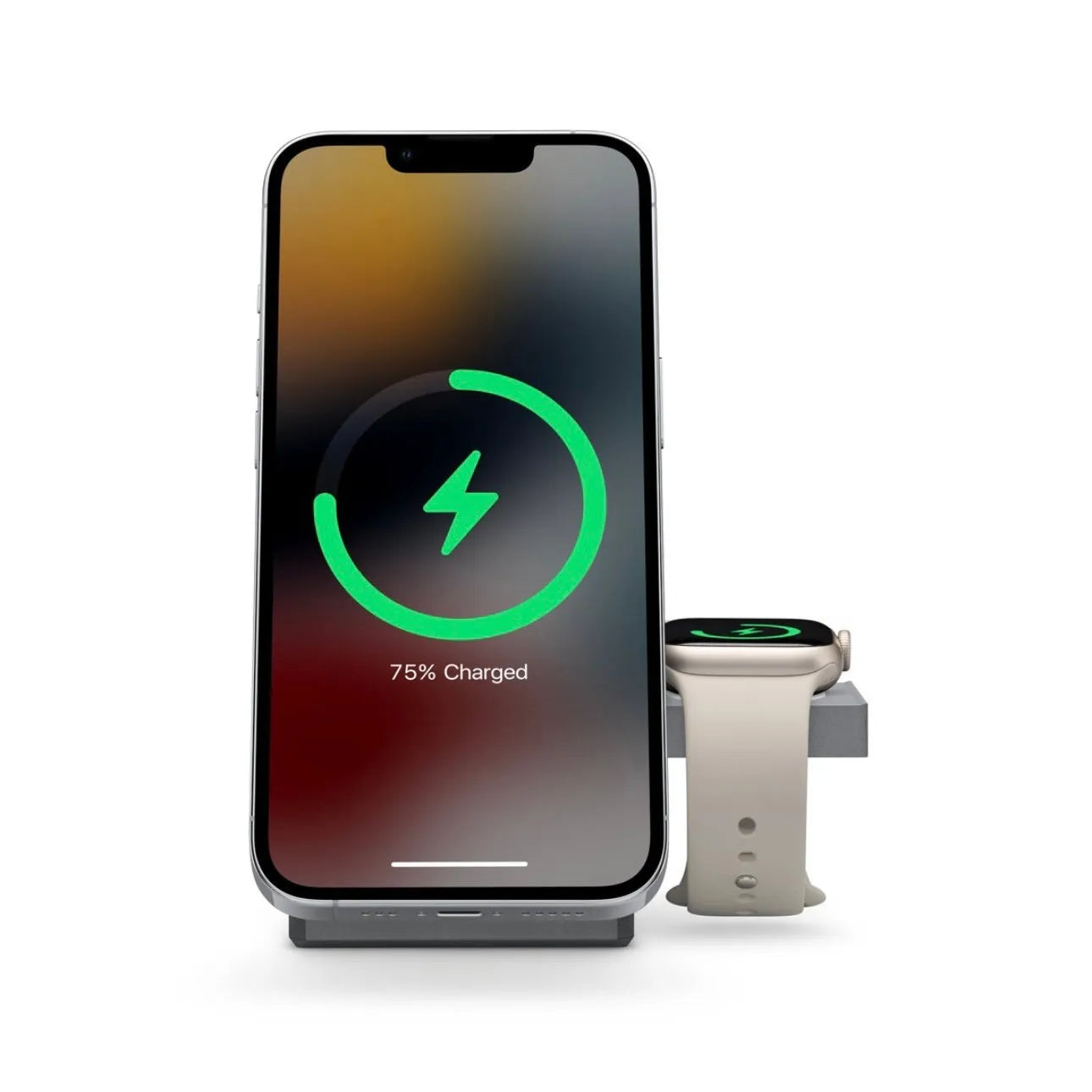 Black foldable magnetic wireless charger for iPhone, AirPods and Apple Watch with Type-C port