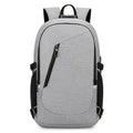 Blue Oxford cloth computer backpack for travel with laptop compartment.