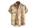 Men's plus size casual cardigan shirt with 3D digital printed pattern in loose fit