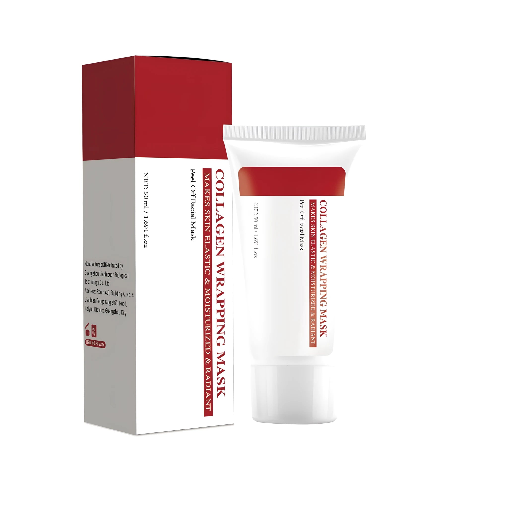 Single-use Hydrolyzed Collagen Face Mask sachet with 50ml hydrating and firming formula.